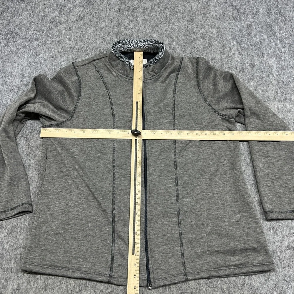 Cuddl Duds Jacket Girls 14-16 Gray Fleece Lined Full Zip‎ Sherpa Collar Casual